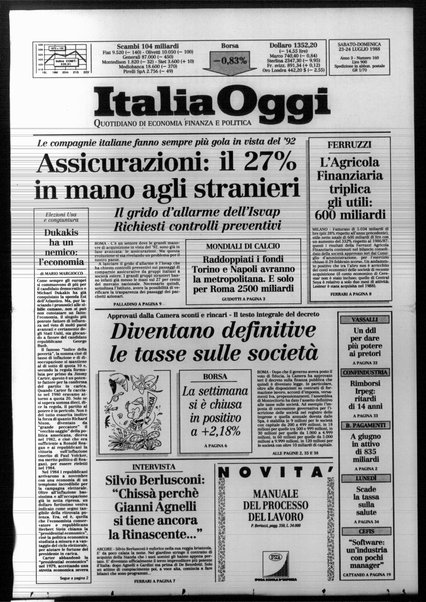 Italia oggi : quotidiano di economia finanza e politica